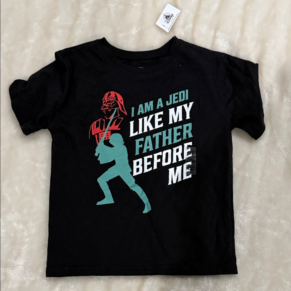 Star Wars Black Tee‎ with Red and Teal Design